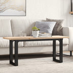 Couchtisch O-Gestell 110x40x45,5 cm Massivholz Kiefer Stahl