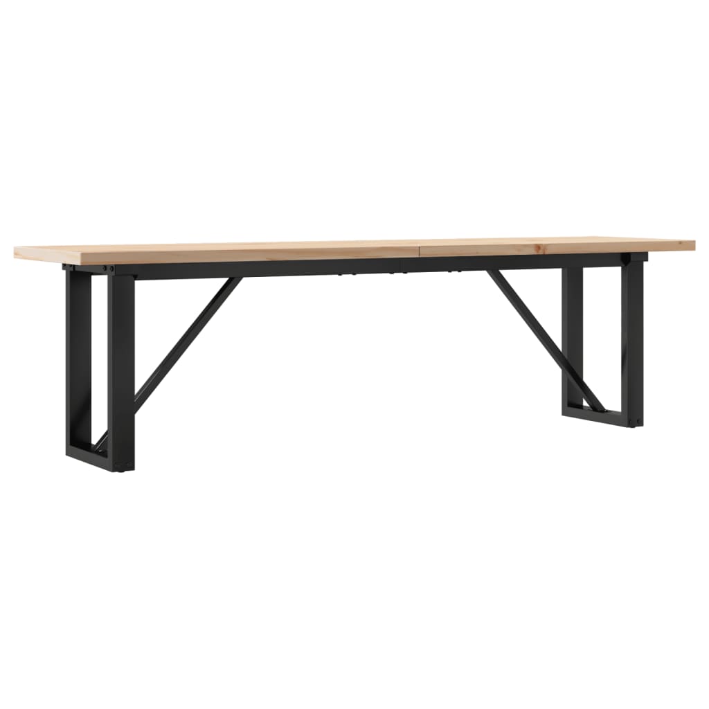 Couchtisch O-Gestell 160x40x45,5 cm Massivholz Kiefer Stahl