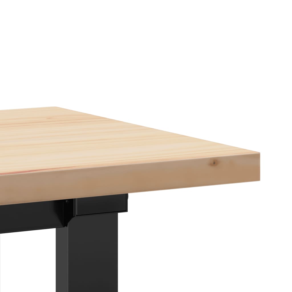Couchtisch O-Gestell 160x40x45,5 cm Massivholz Kiefer Stahl