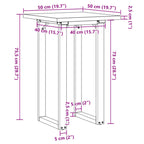Esstisch O-Gestell 50x50x75,5 cm Massivholz Kiefer & Stahl