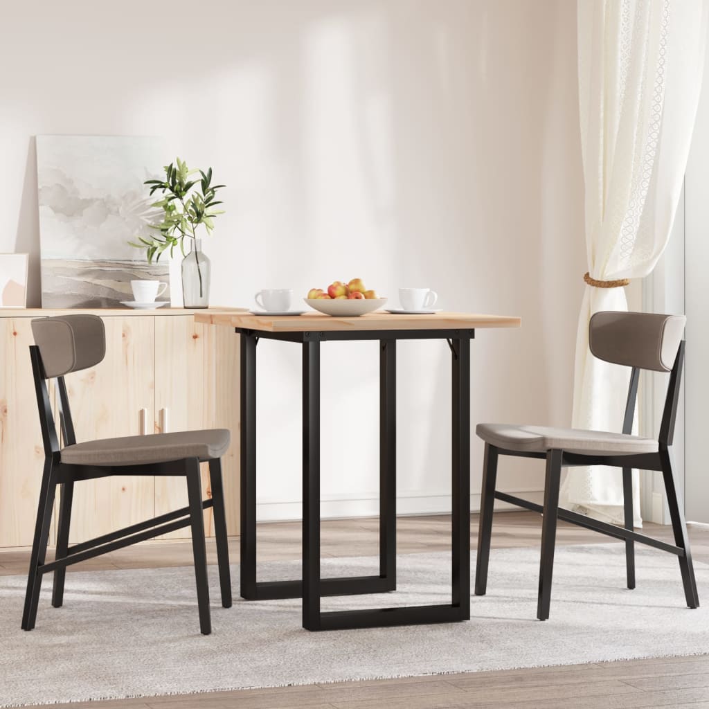 Esstisch O-Gestell 60x60x75,5 cm Massivholz Kiefer & Stahl