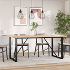 Esstisch O-Gestell 180x90x75,5 cm Massivholz Kiefer & Stahl
