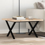 Couchtisch X-Gestell 60x60x40,5cm Massivholz Kiefer & Stahl