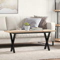 Couchtisch X-Gestell 110x40x45,5 cm Massivholz Kiefer Stahl