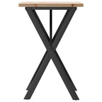 Esstisch X-Gestell 50x50x75,5cm Massivholz Kiefer und Stahl