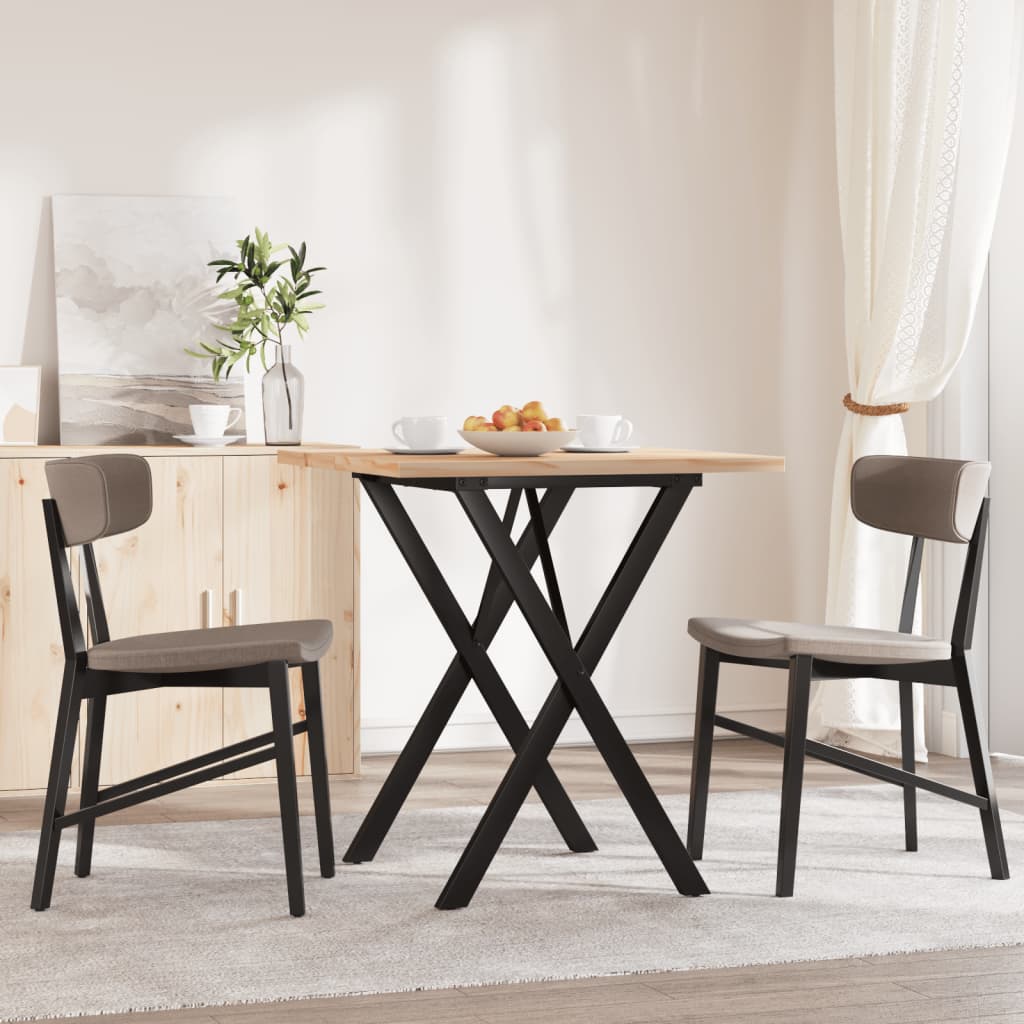 Esstisch X-Gestell 60x60x75,5cm Massivholz Kiefer und Stahl