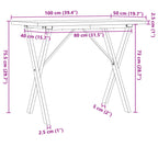 Esstisch X-Gestell 100x50x75,5 cm Massivholz Kiefer & Stahl