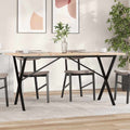 Esstisch X-Gestell 140x80x75,5 cm Massivholz Kiefer & Stahl
