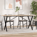 Esstisch X-Gestell 160x80x75,5 cm Massivholz Kiefer & Stahl
