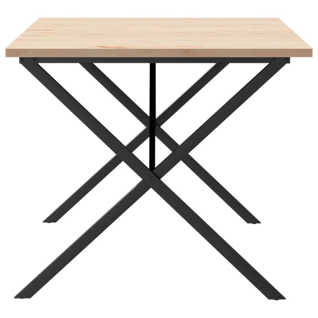 Esstisch X-Gestell 180x90x75,5 cm Massivholz Kiefer & Stahl