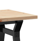 Couchtisch Y-Gestell 80x50x40,5cm Massivholz Kiefer & Stahl