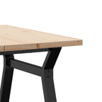 Couchtisch Y-Gestell 80x80x45,5cm Massivholz Kiefer & Stahl