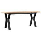 Couchtisch Y-Gestell 110x40x45,5 cm Massivholz Kiefer Stahl