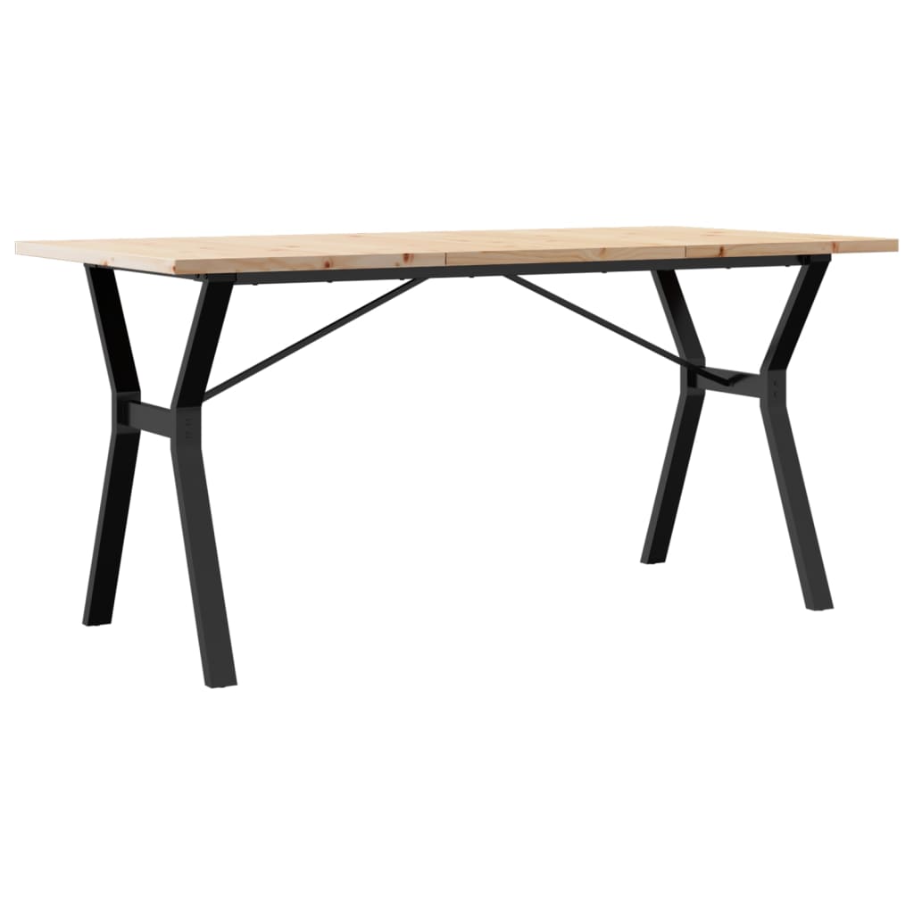 Esstisch Y-Gestell 140x80x75,5 cm Massivholz Kiefer & Stahl