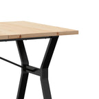 Esstisch Y-Gestell 140x80x75,5 cm Massivholz Kiefer & Stahl