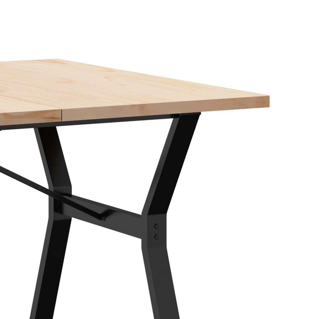 Esstisch Y-Gestell 200x100x75,5cm Massivholz Kiefer & Stahl