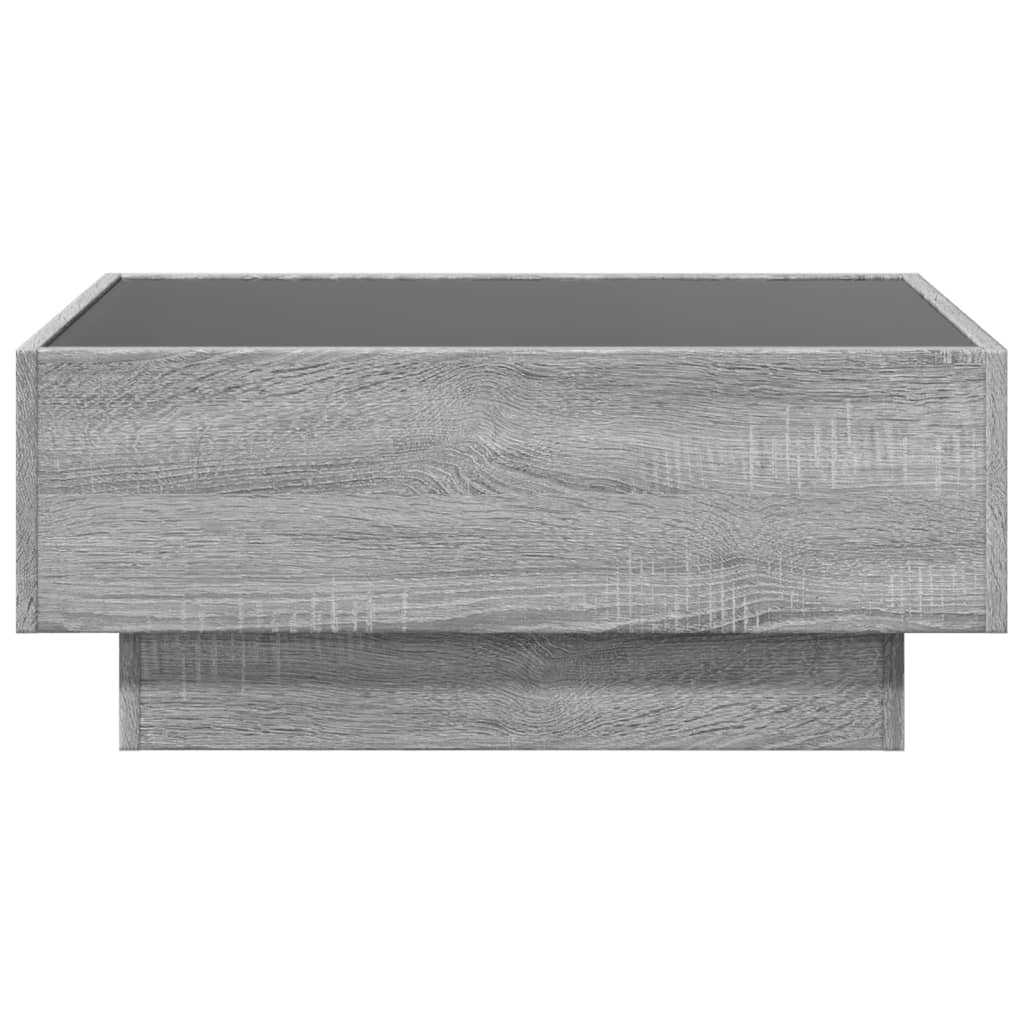 LED-Couchtisch Grau Sonoma 70x50x30 cm Holzwerkstoff