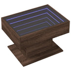 LED-Couchtisch Braun Eichen-Optik 70x50x45 cm Holzwerkstoff