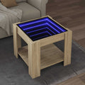 LED-Couchtisch Sonoma Eiche 53x53x45 cm Holzwerkstoff