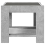 LED-Couchtisch Betongrau 53x53x45 cm Holzwerkstoff
