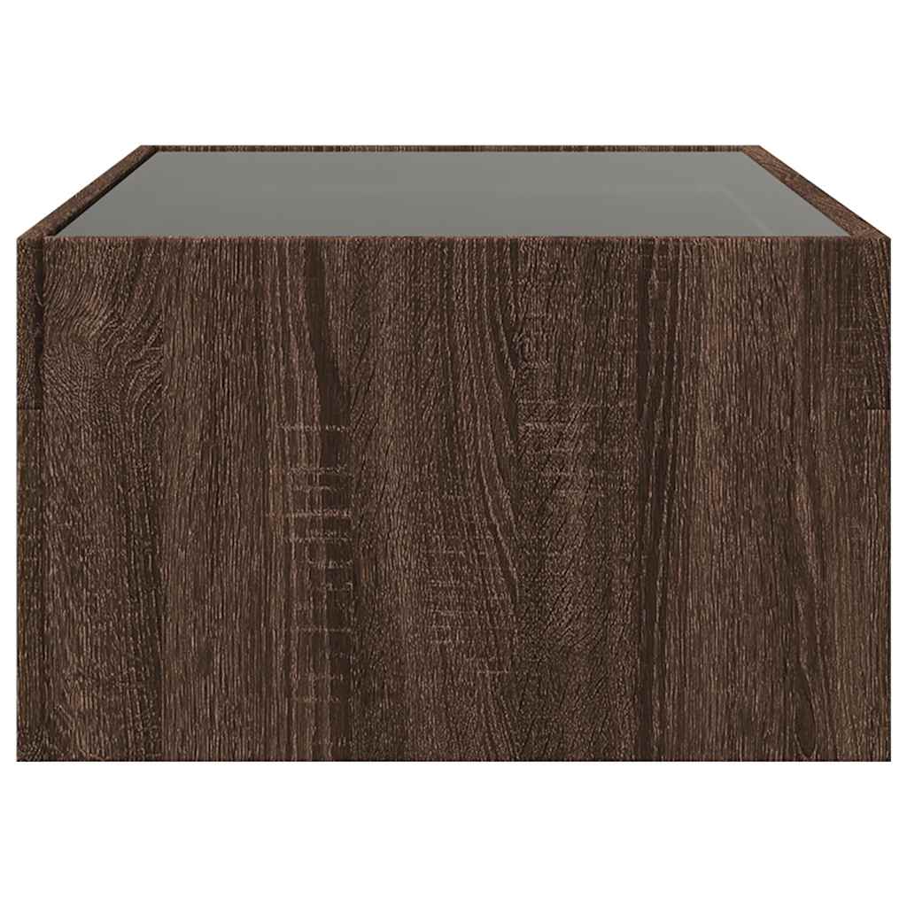 Couchtisch mit Infinity-LED Braun Eichen-Optik 90x50x30 cm