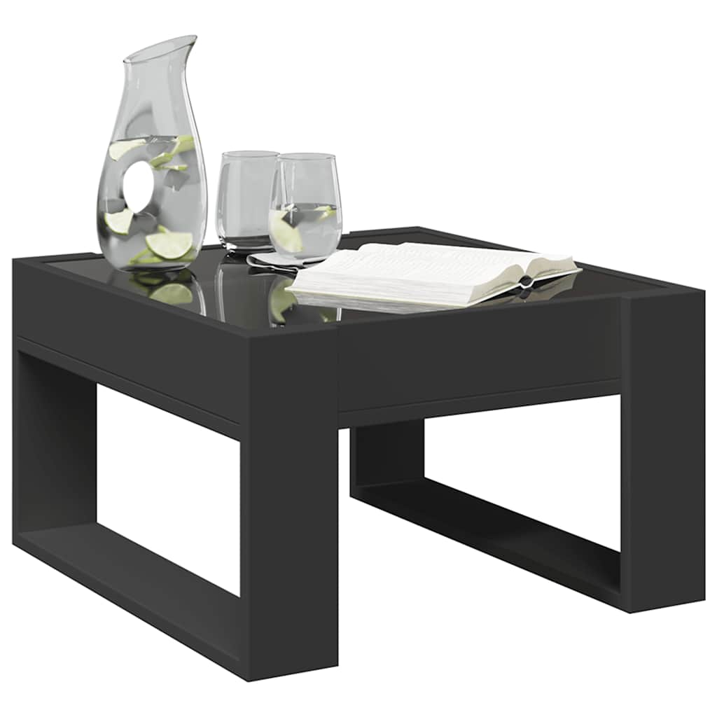 Couchtisch mit Infinity-LED Schwarz 50x53x30 cm