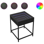 Couchtisch mit Infinity-LED Schwarz 40x40x51 cm