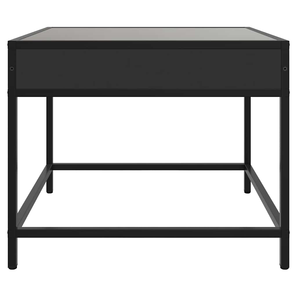 Couchtisch mit Infinity-LED Schwarz 50x50x41 cm