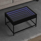 Couchtisch mit Infinity-LED Schwarz 70x50x41 cm