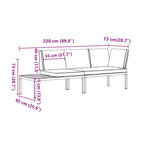 2-tlg. Garten-Sofagarnitur mit Kissen Schwarz Aluminium