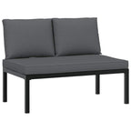 5-tlg. Garten-Sofagarnitur mit Kissen Schwarz Aluminium