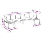 4-tlg. Garten-Sofagarnitur mit Kissen Schwarz Aluminium