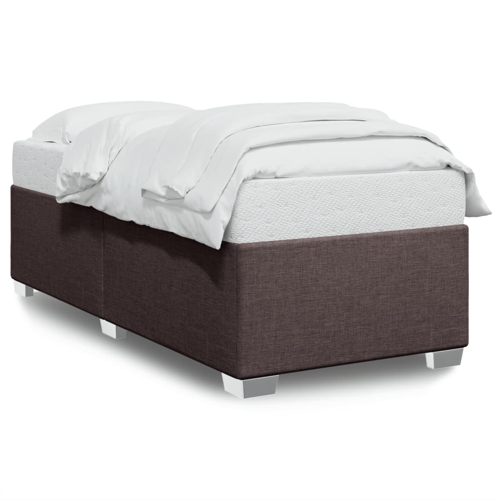 Bettgestell ohne Matratze Dunkelbraun 90x190 cm Stoff