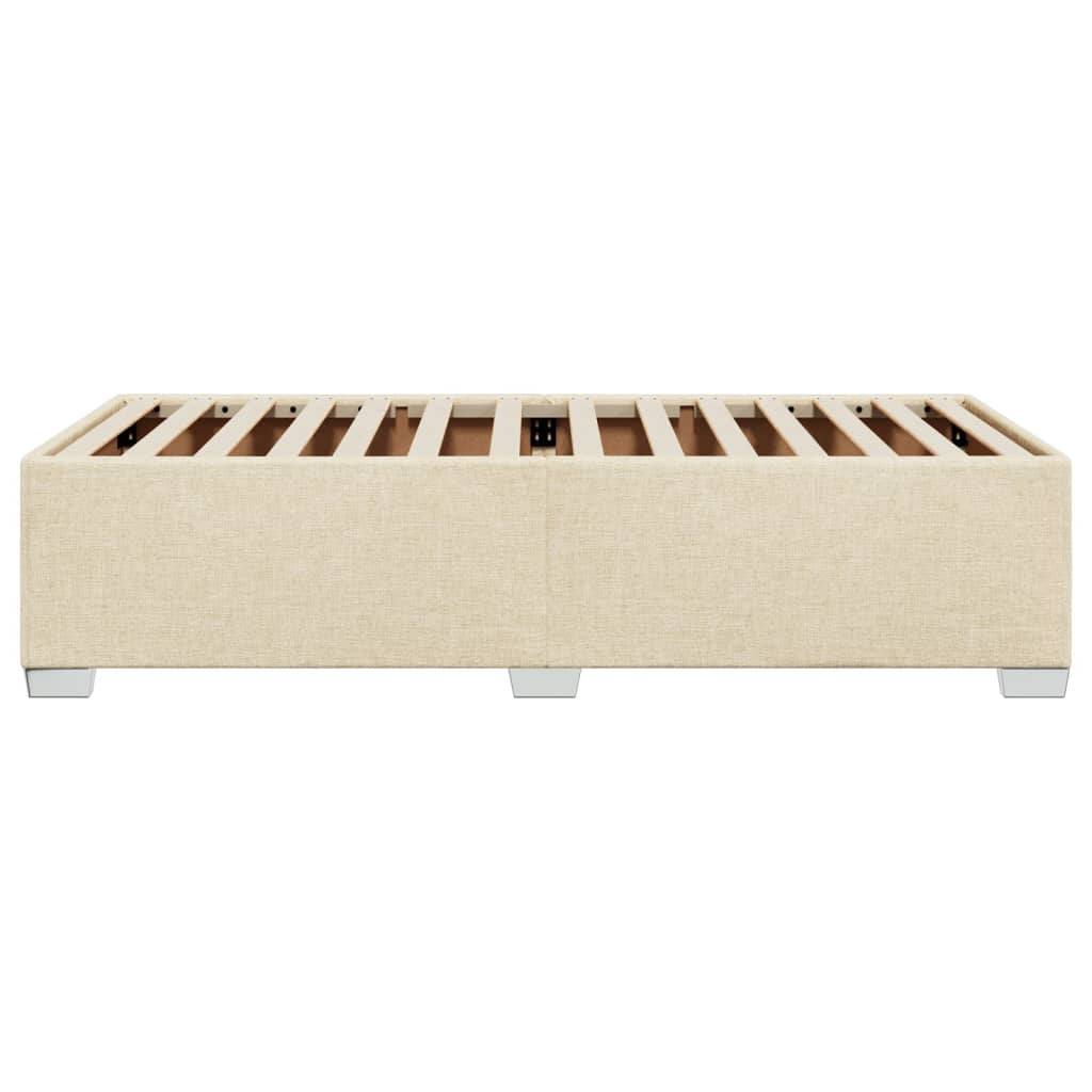 Bettgestell ohne Matratze Creme 90x190 cm Stoff