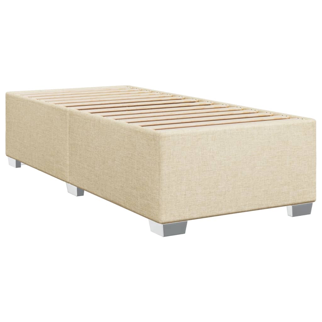 Bettgestell ohne Matratze Creme 90x200 cm Stoff
