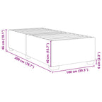 Bettgestell ohne Matratze Creme 100x200 cm Stoff
