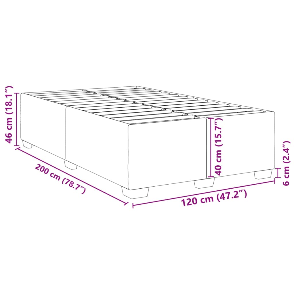 Bettgestell ohne Matratze Dunkelbraun 120x200 cm Stoff
