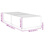 Bettgestell Grau 80x200 cm Kunstleder