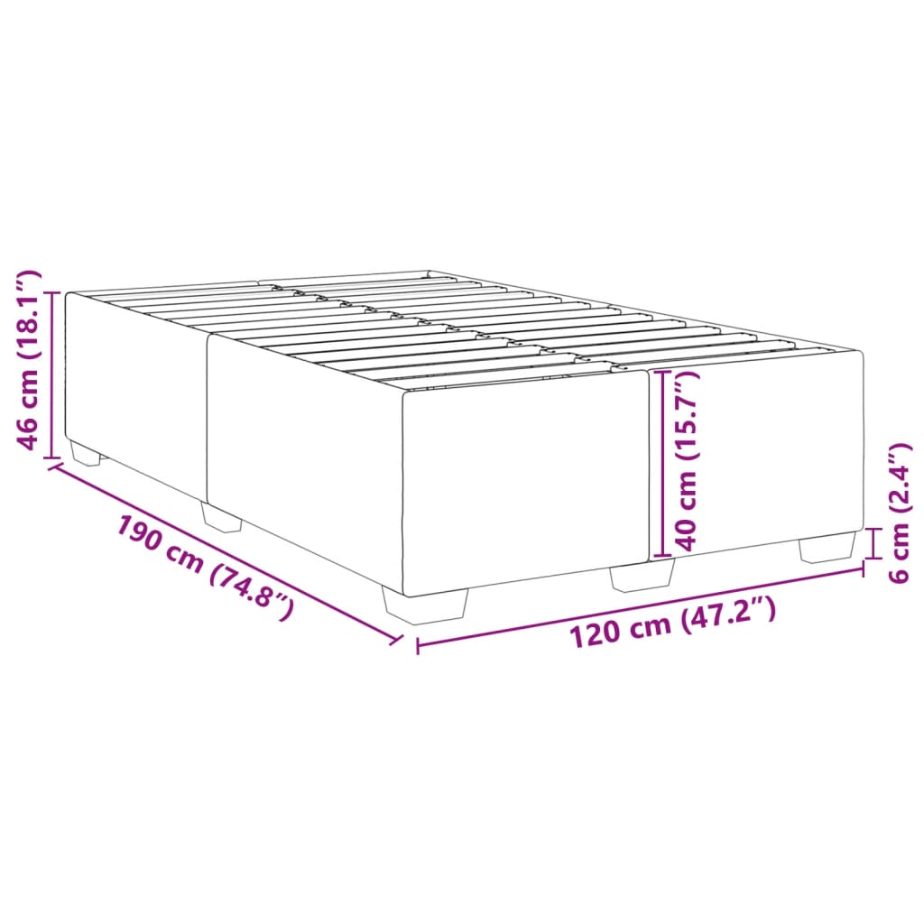Bettgestell ohne Matratze Cappuccino-Braun 120x190cm Kunstleder