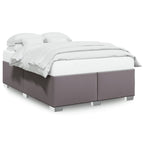Bettgestell Grau 140x190 cm Kunstleder
