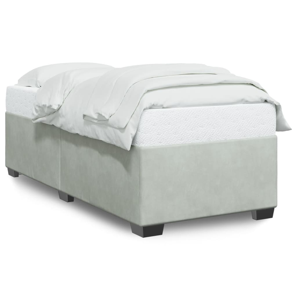 Bettgestell ohne Matratze Hellgrau 90x190 cm Samt