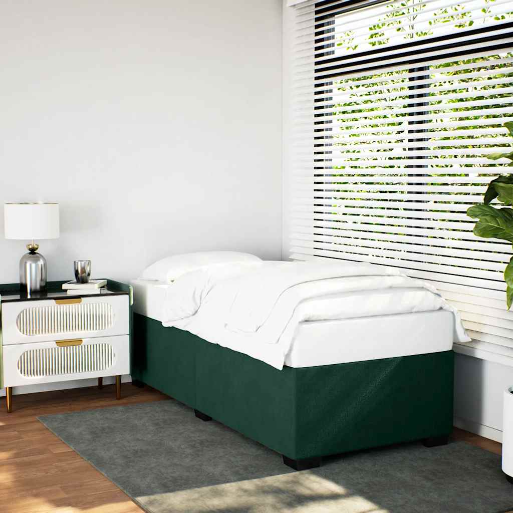 Bettgestell ohne Matratze Dunkelgrün 90x190 cm Samt