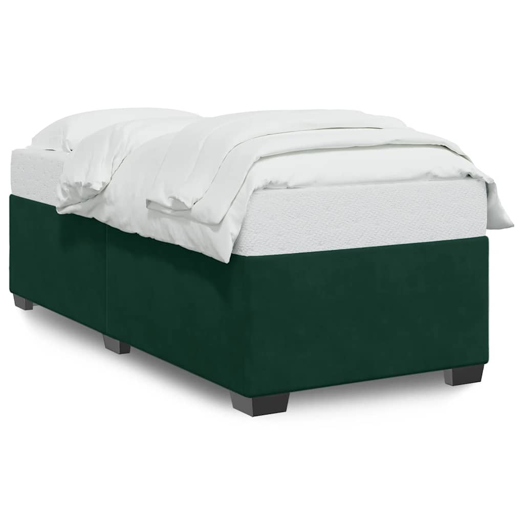 Bettgestell ohne Matratze Dunkelgrün 90x200 cm Samt