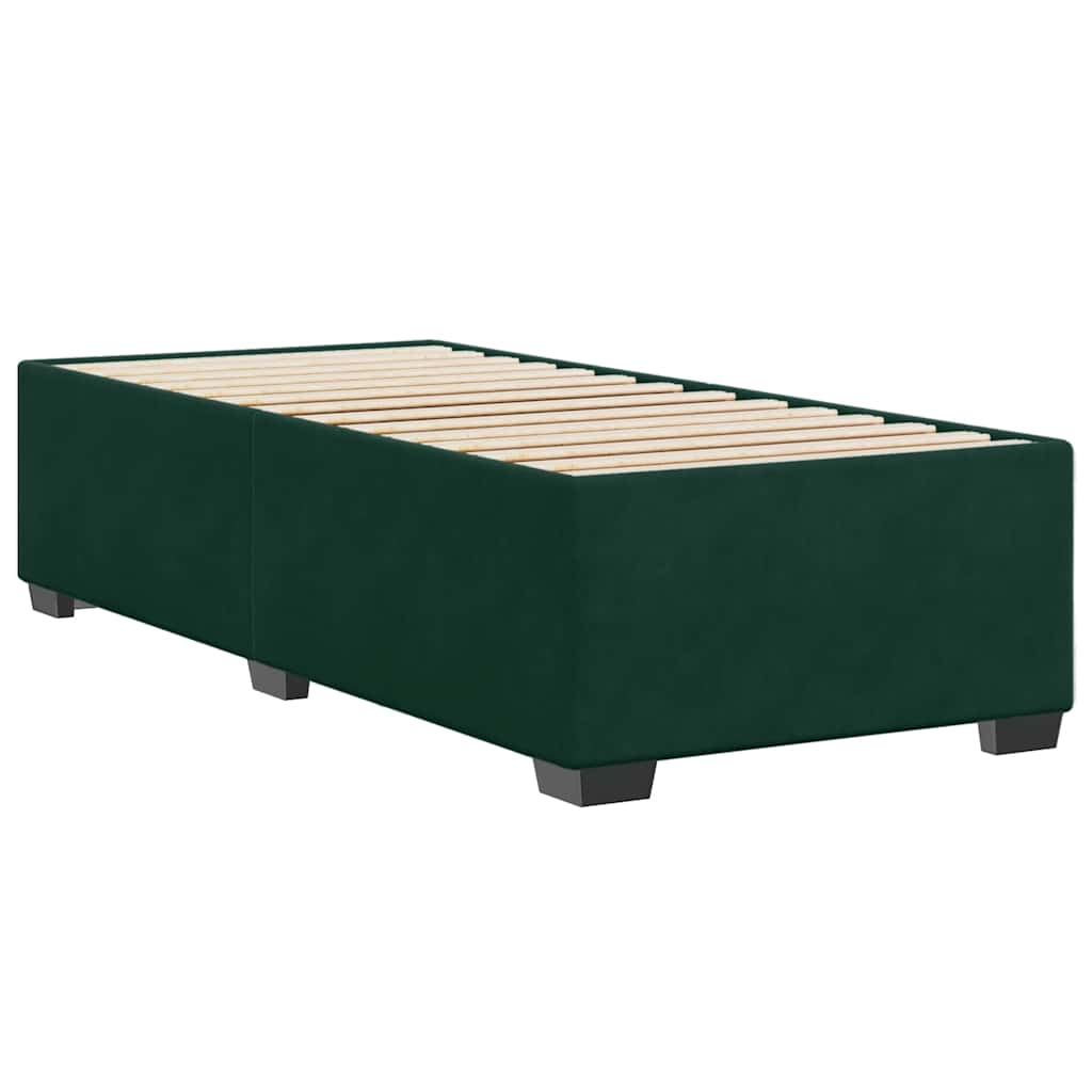 Bettgestell ohne Matratze Dunkelgrün 100x200 cm Samt