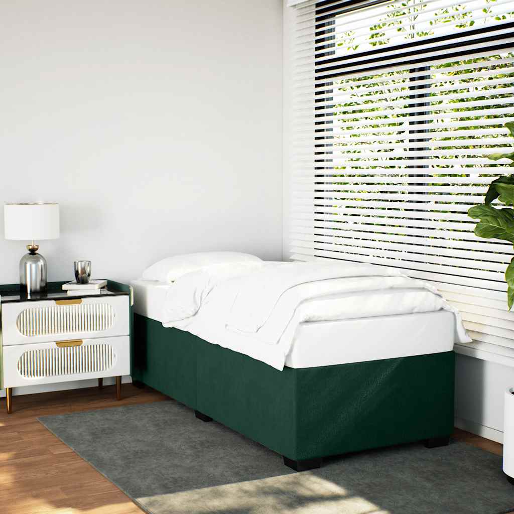 Bettgestell ohne Matratze Dunkelgrün 100x200 cm Samt