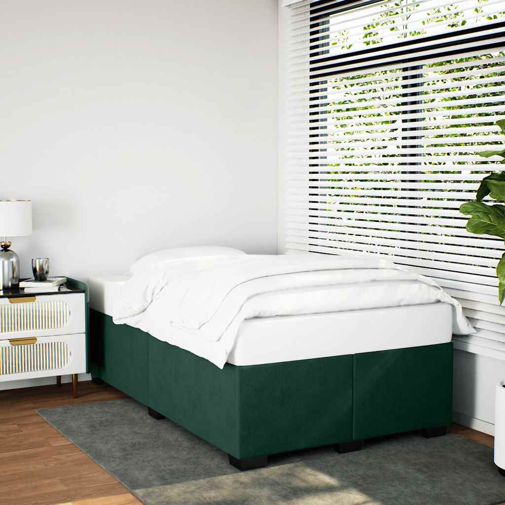 Bettgestell ohne Matratze Dunkelgrün 120x190 cm Samt