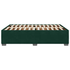 Bettgestell ohne Matratze Dunkelgrün 140x200 cm Samt