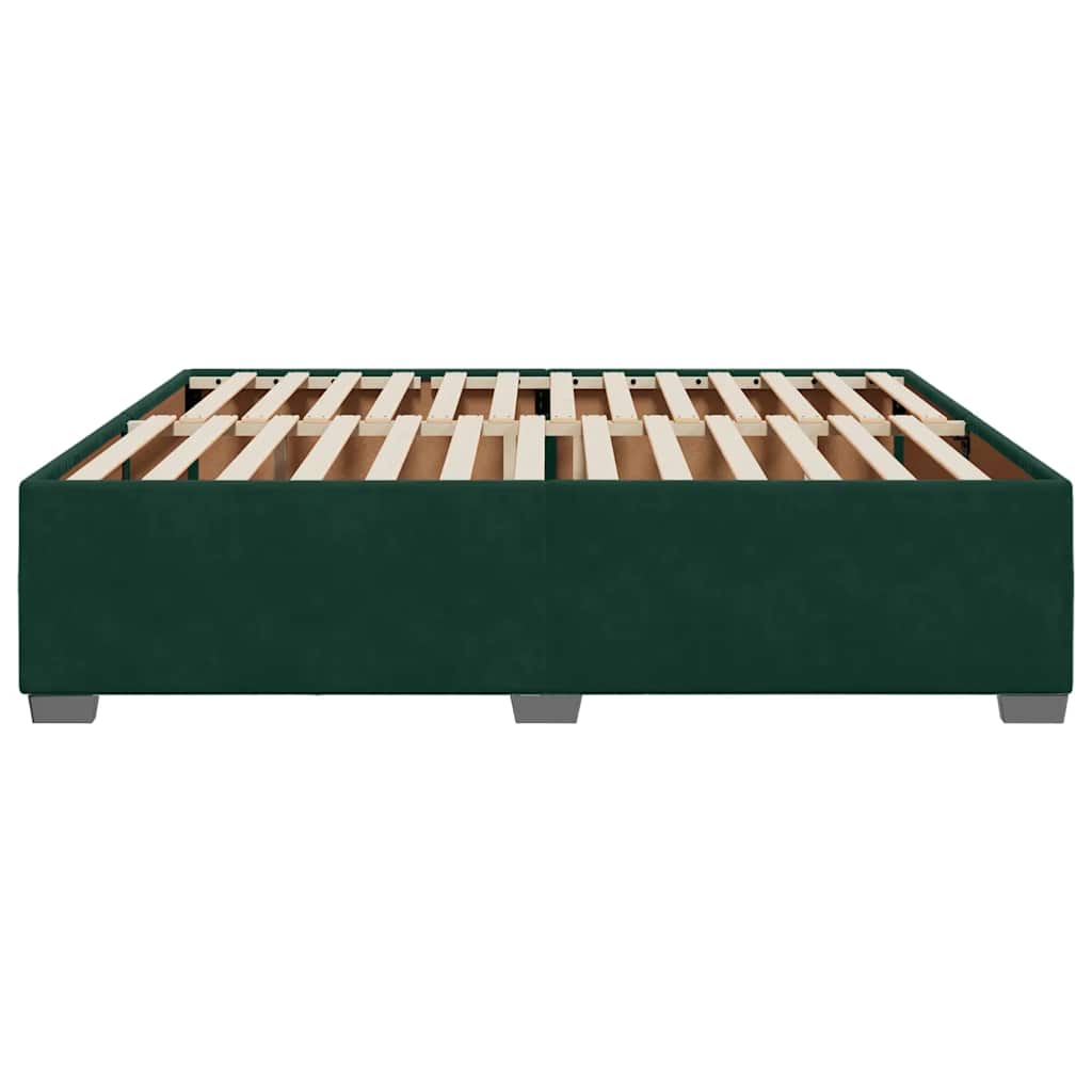 Bettgestell ohne Matratze Dunkelgrün 200x200 cm Samt