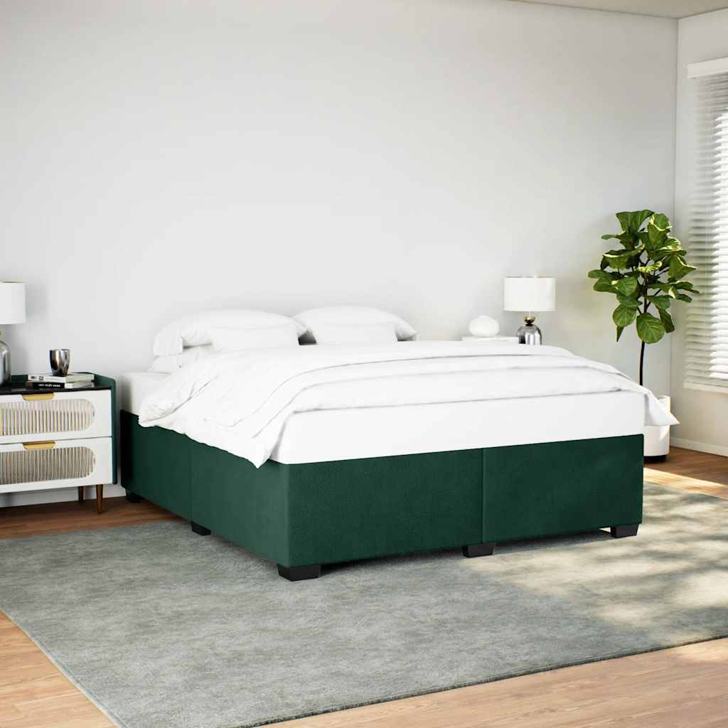 Bettgestell ohne Matratze Dunkelgrün 200x200 cm Samt