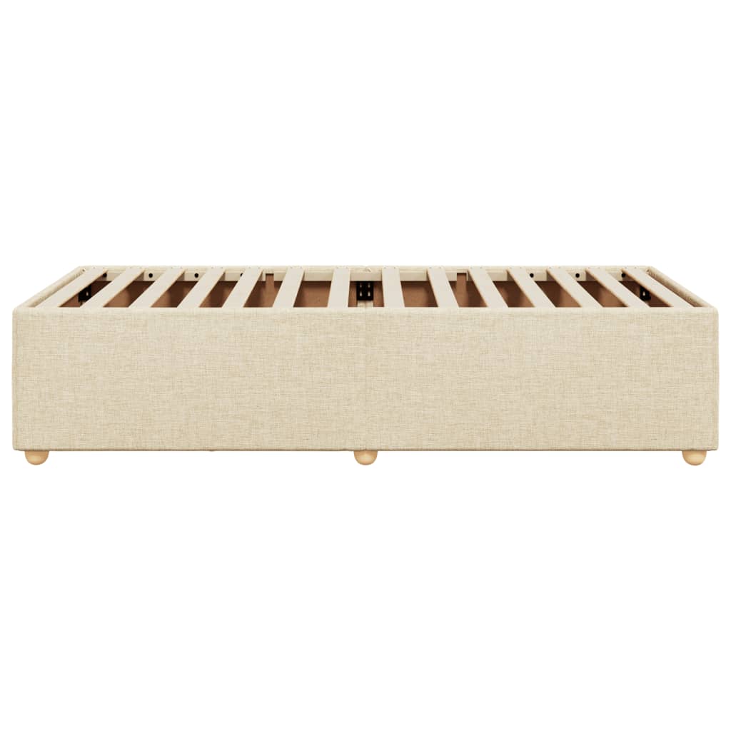 Bettgestell ohne Matratze Creme 80x200 cm Stoff